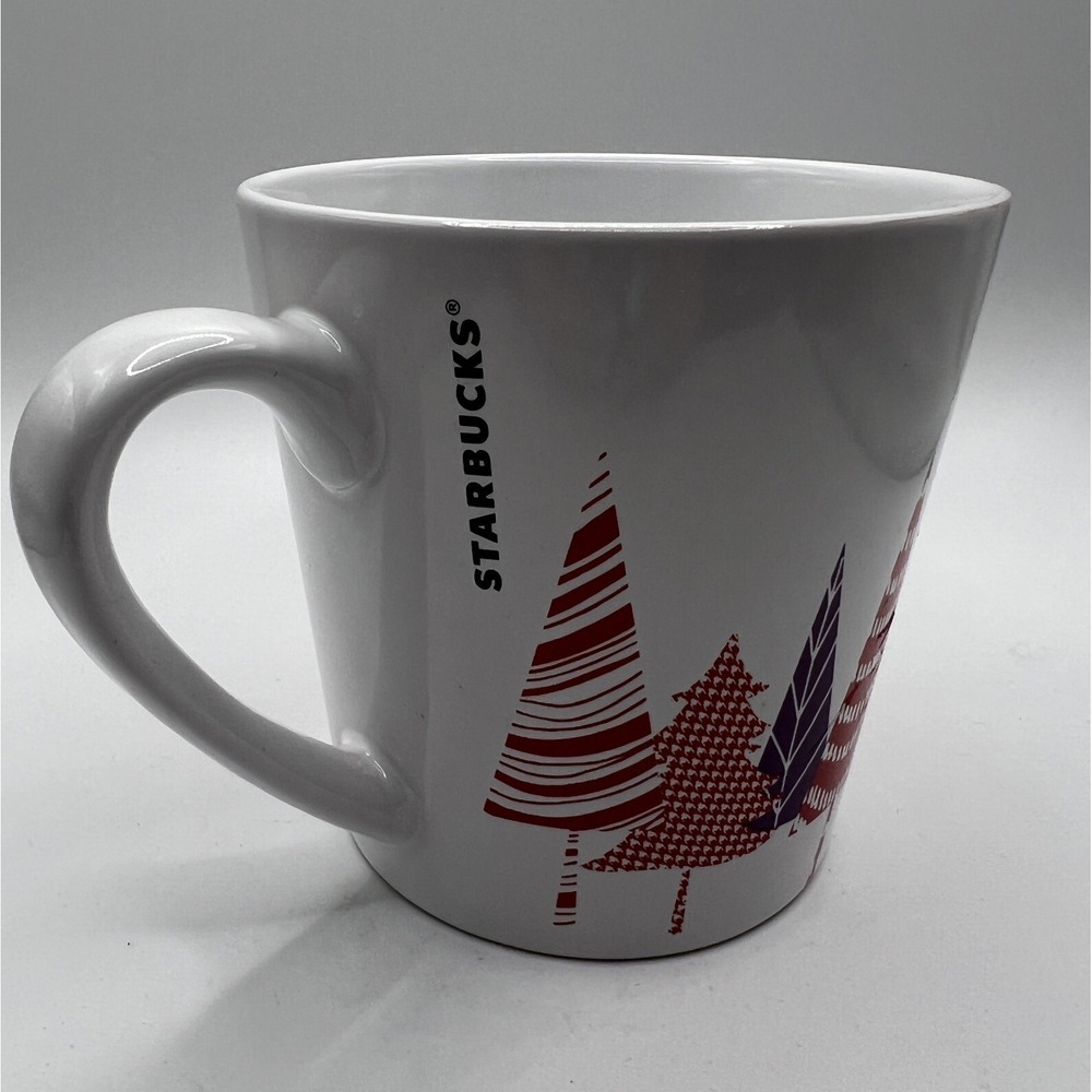 STARBUCKS COFFEE - 2017 Holiday Christmas Trees - 14.2 oz Ceramic Mug Cup